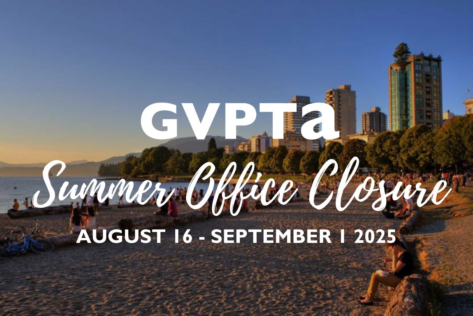 GVPTA Summer Office Closure